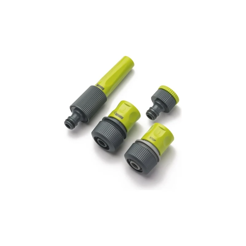 REHAU Grundausstattung Set für 13 mm Schlauch (1/2") Inhalt: 1x Hahnanschluss, 1x Schnellschlauchstück, 1x Wasserstop und Spritze