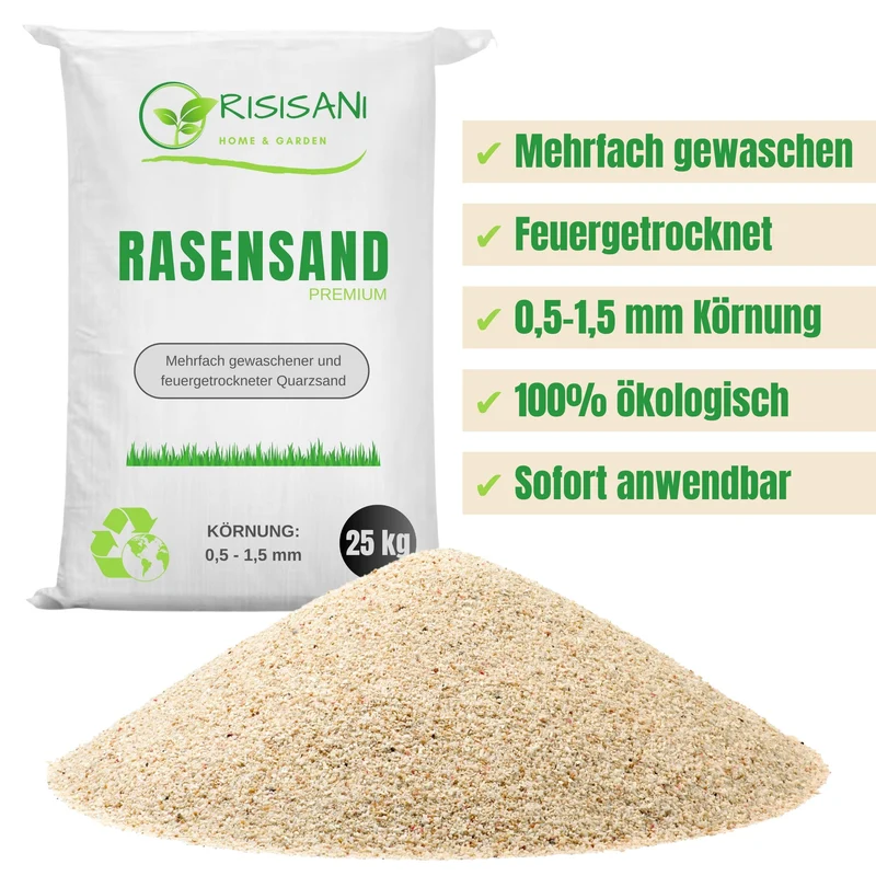 RISISANI Premium lawn sand 25 kg | Quartz sand with grain size 0.5-1.5 mm