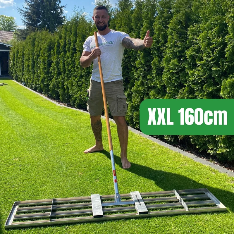 RISISANI Premium Rasenrakel XXL-160 in Stainless Steel