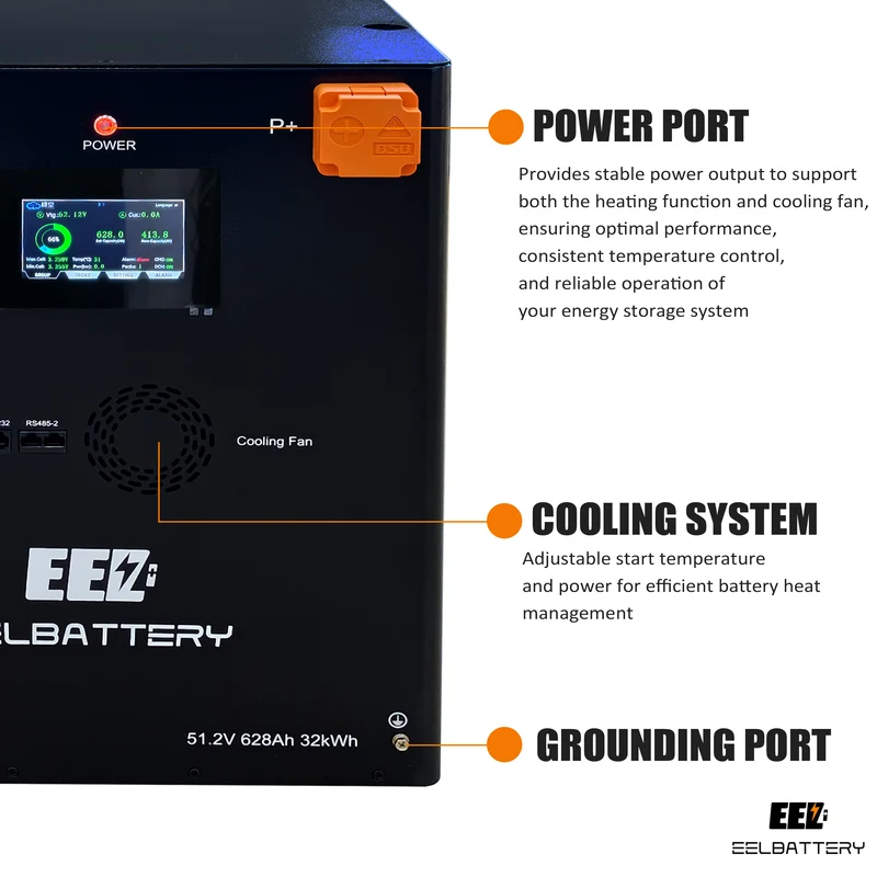 EEL 32kwh 51.2V 16S 628Ah EVE MB56 Stackable Battery Box DIY Kits with 300A JK V19 BMS For Solar Energy Storage System