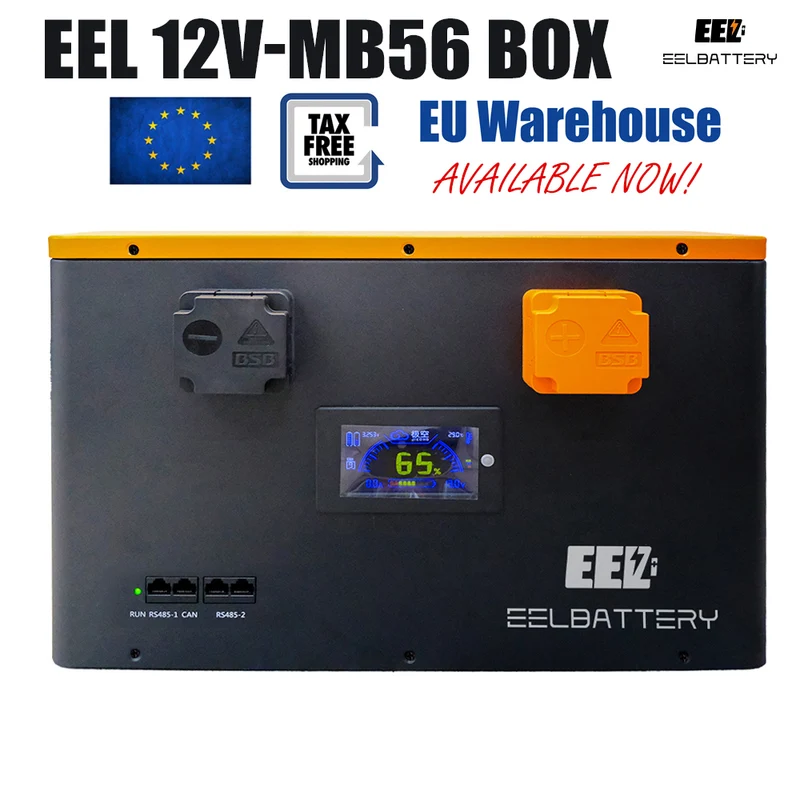 EU Stock-12V MB56 LiFePO4 Battery DIY Box with JK 300A Active Balance Smart BMS