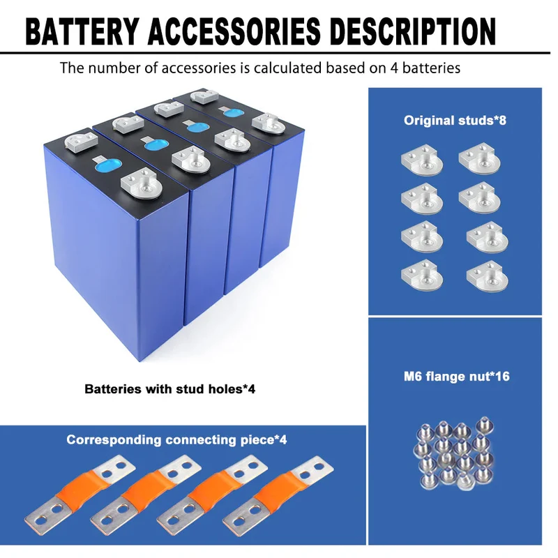 4PCS 3.2V EVE LF356L HSEV Grade A Double hole Studs LiFePO4 Battery Cells Full Capacity China Shipping