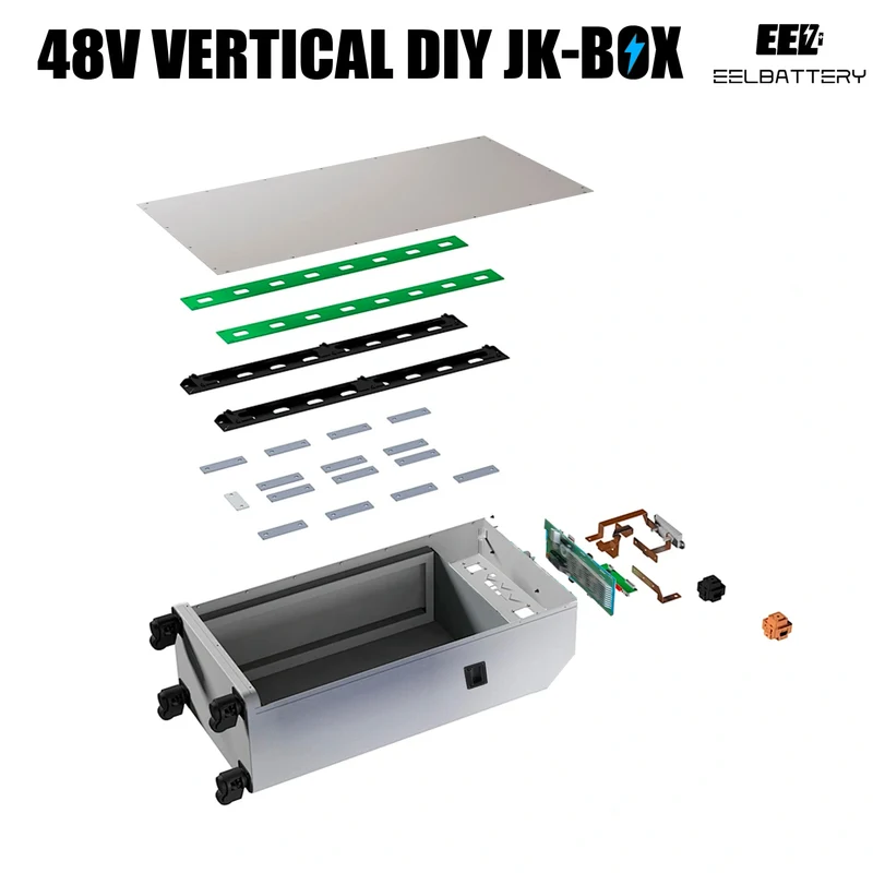 EU Stock-EEL 48V 16S DIY 280 Vertical DIY Battery Box Kits with V15 JK Inverter BMS and Wheels Free Shipping& Free Tax& With Cells