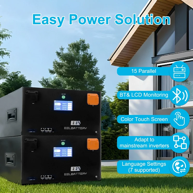 EU Stock-EEL 48V 16S Battery DIY Kit Box with 200A Seplos V3.0 Bluetooth BMS Multi-languages for Energy Storage Free Shipping & Free Tax