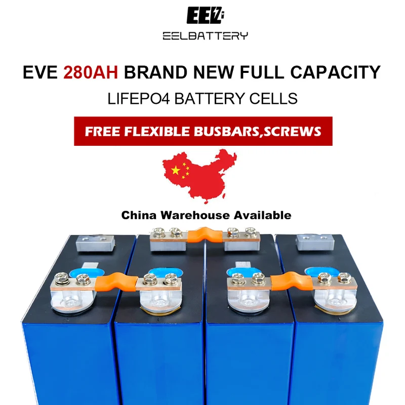 EVE 280K Double Hole Studs Grade A LiFePO4 Cells - 4PCS Set