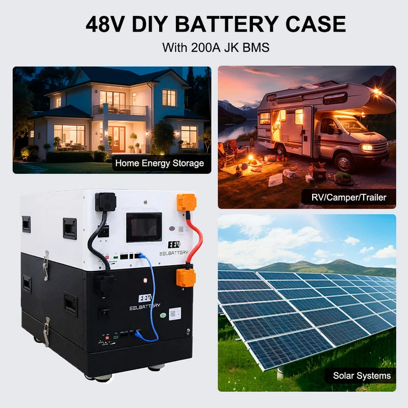 EEL 48V 16S V6-Pro JK Battery Stackable Box DIY Kits with 200A JK V19 BMS Energy Storage System