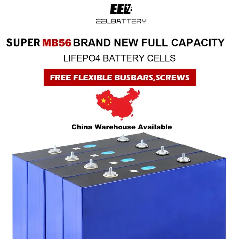 4PCS 3.2V 628Ah EVE MB56 with M8 Studs Grade A LiFePO4 Battery Cells Full Capacity China Shipping