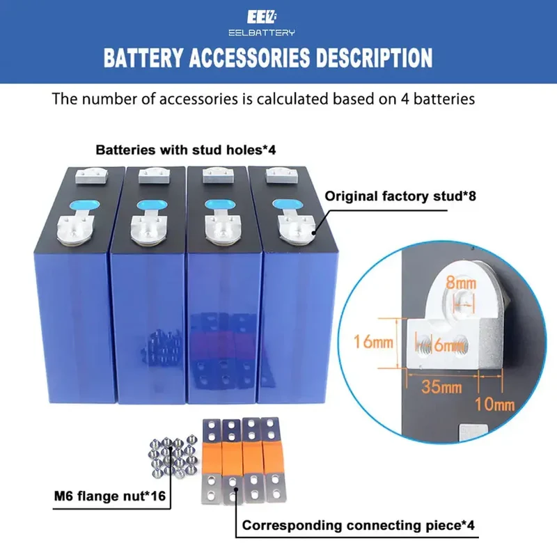 4PCS 3.2V EVE 330Ah MB31 Grade A HSEV LiFePO4 Battery Cells Full Capacity China Shipping