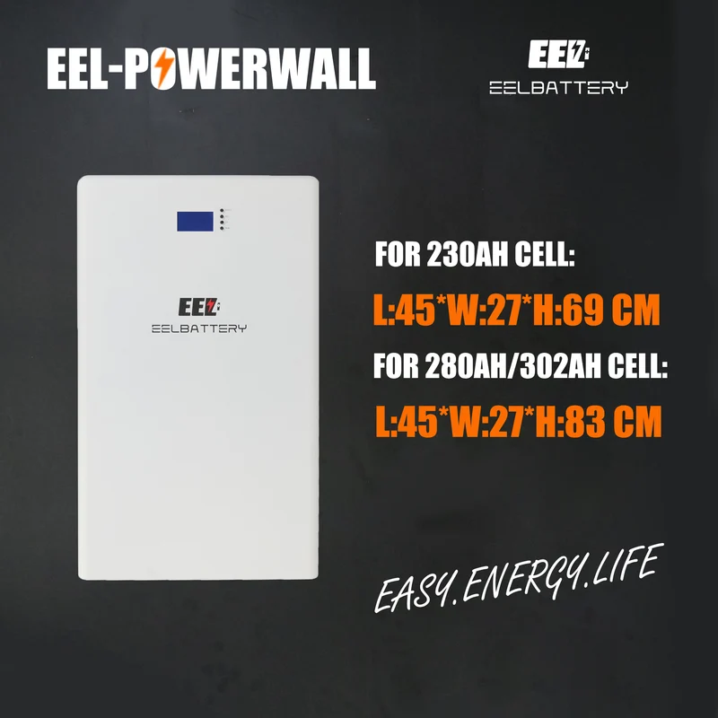 48V DIY Power Wall Mount Kits Built-in Smart 200A Seplos Bluetooth BMS Vertical Box 15kwh Home Energy Storage