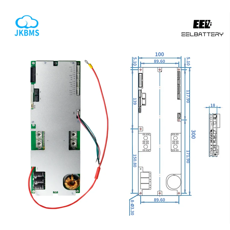 JK 200A 16S 48V CAN/RS485 Lifepo4 Battery 2A Active Balance JK Inverter BMS Protection Board