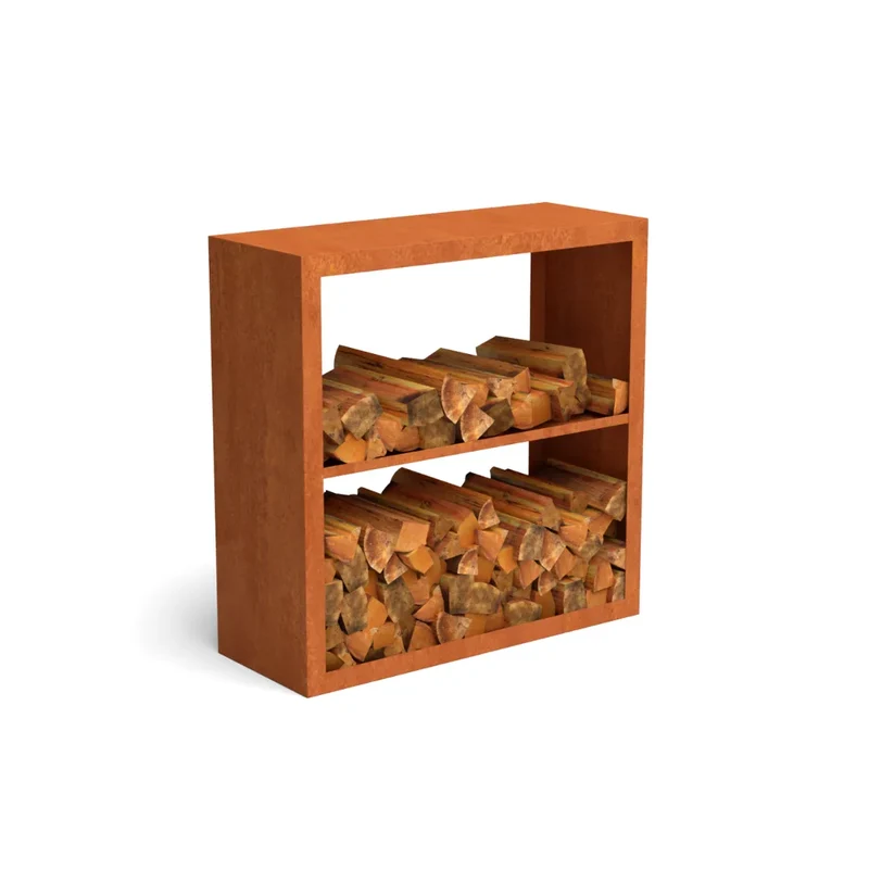 Holzlager Bandon Cortenstahl