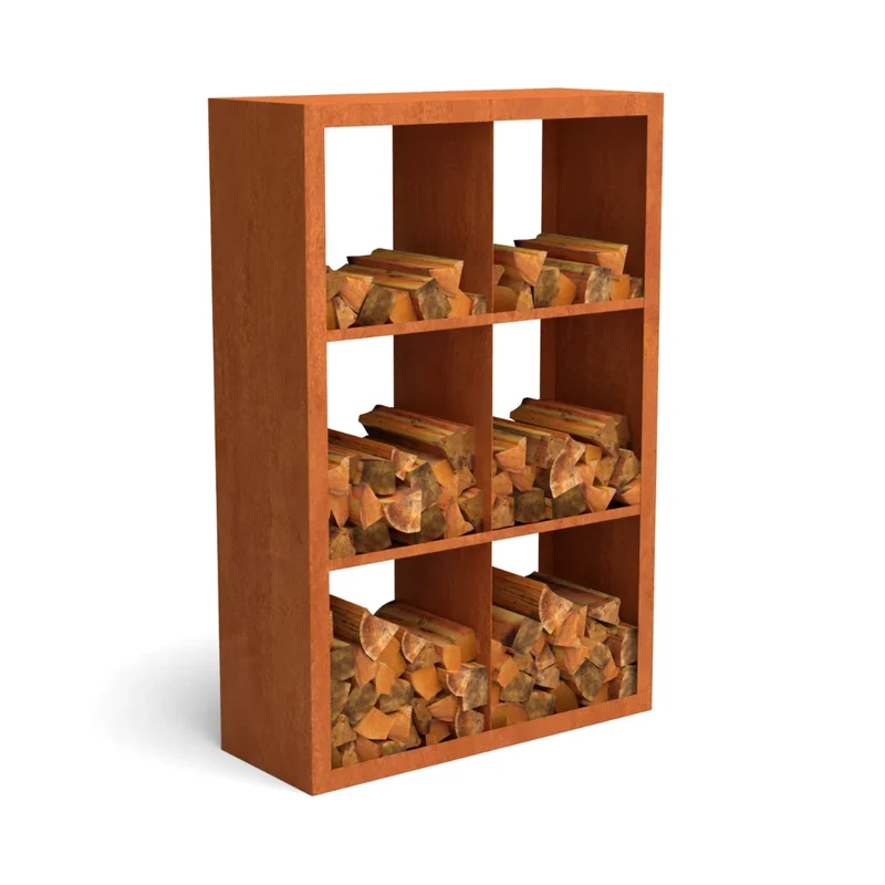 Holzlager Bandon Cortenstahl
