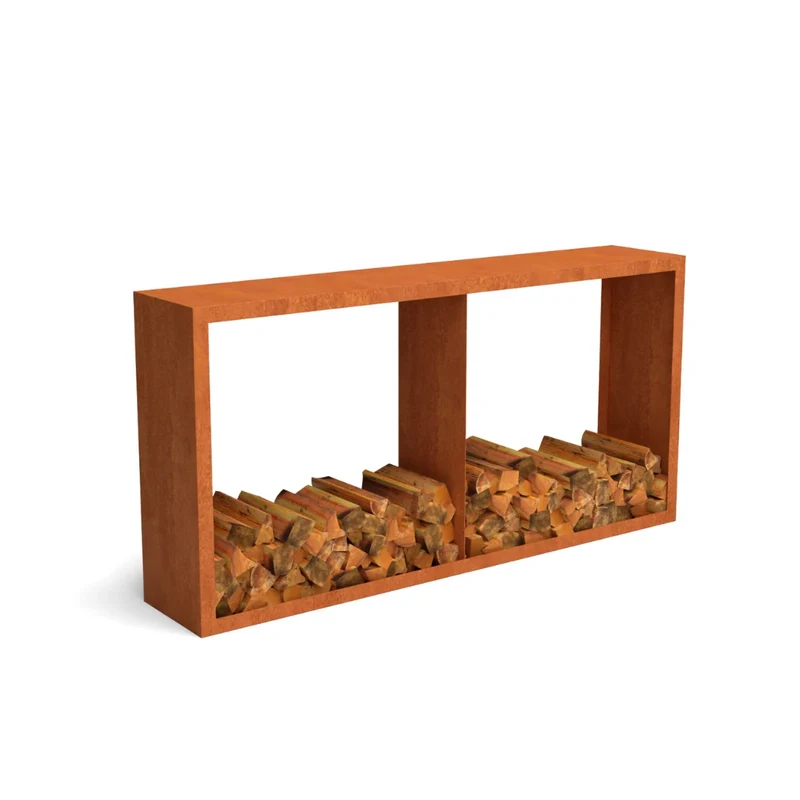 Holzlager Bandon Cortenstahl