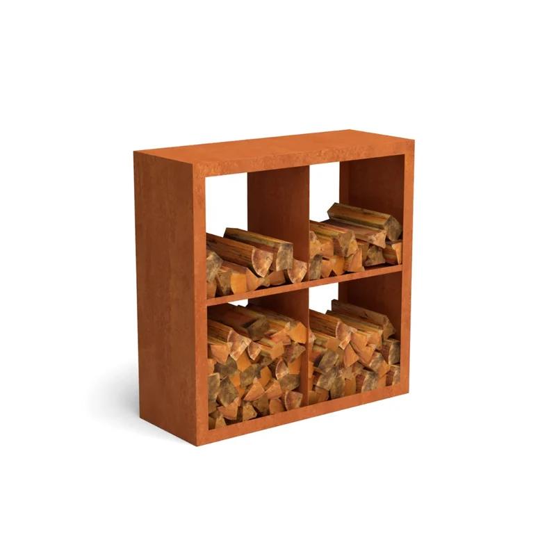 Holzlager Bandon Cortenstahl