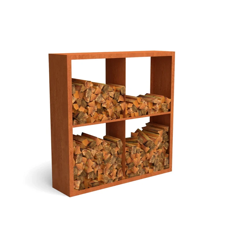 Holzlager Bandon Cortenstahl