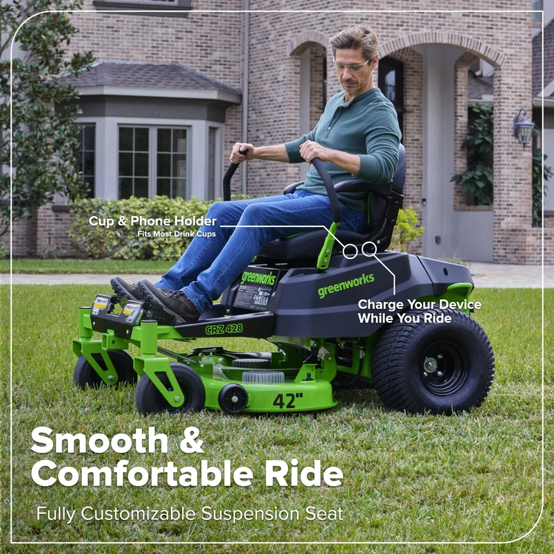 80V 42" Cordless Battery CrossoverZ Zero Turn Lawn Mower, (6) 6Ah Batteries and 600W Wall Charger, CRZ4282