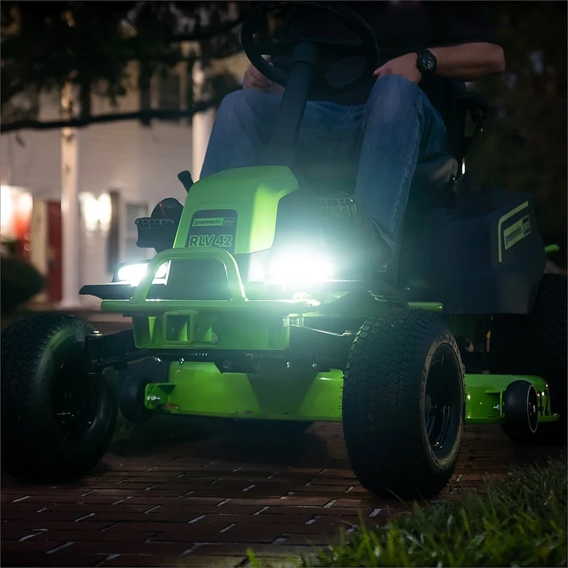 80V 42" Cordless Battery CrossoverT Riding Lawn Mower: (6) 4.0 Ah Batteries and (3) Dual-Port Turbo Chargers