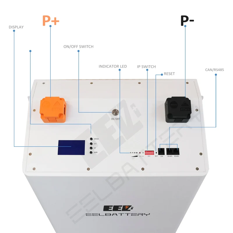 EEL 48V 16S Vertical Battery Box with JK BMS - Premium DIY Kit with Wheels