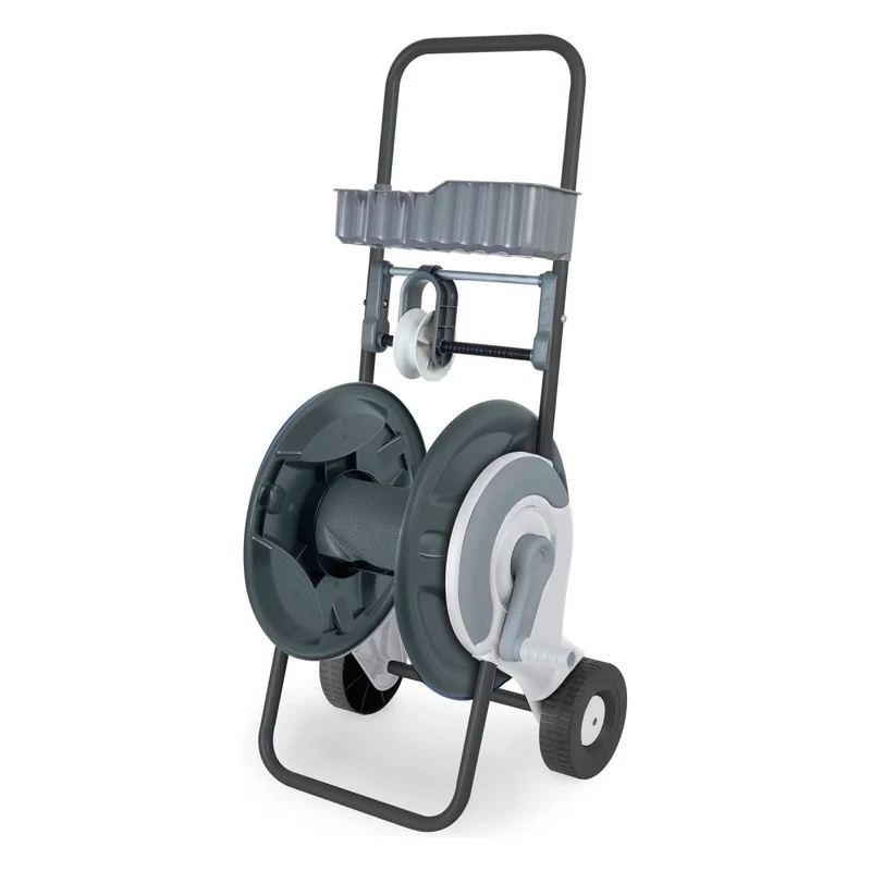 REHAU Schlauchwagen Comfort mit Aufrollfunktion inkl. 2 Hahnanschlüssen und 2x Schnellschlauchstücken