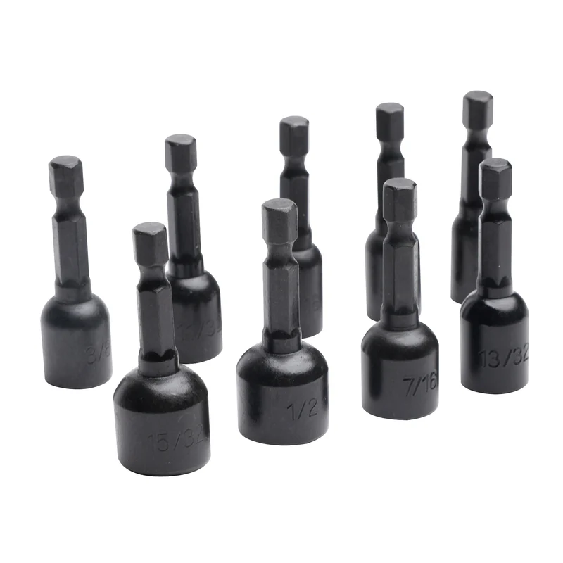 9-PC 1-3/4 in. Impact-Rated Magnetic SAE Nut Setters