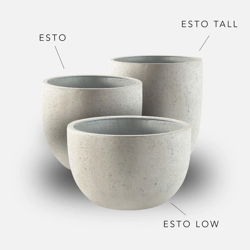 Bundle: Betonoptik Pflanzkübel "ESTO" Creme