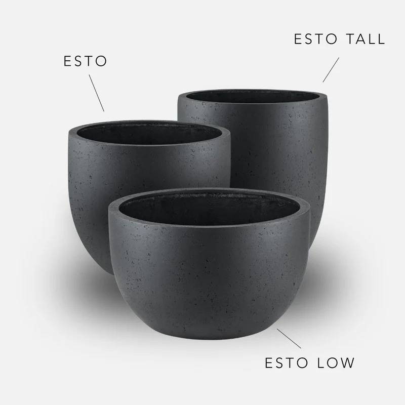 Bundle: Betonoptik Pflanzkübel "ESTO" Anthrazit