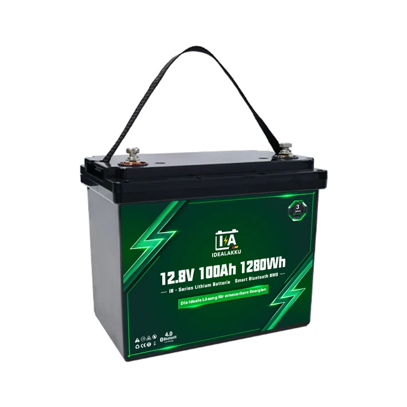 Batterie Lithium LiFePO4 12.8V 100Ah IDEALAKKU IB-12-100 Bluetooth BMS intégré