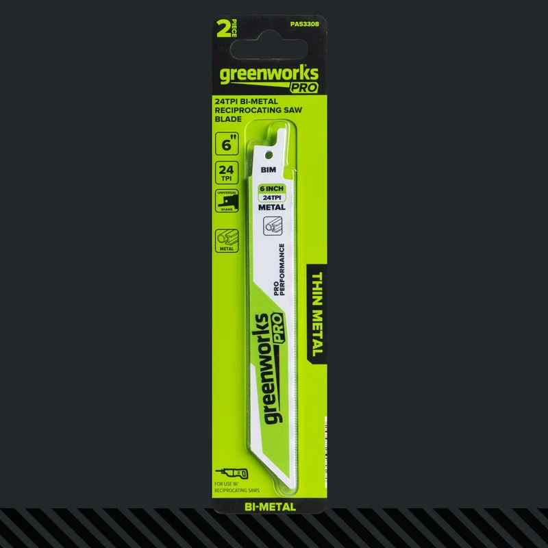 Pro 6 in. 24TPI Carbide Recip Saw Blades, 2-Pack