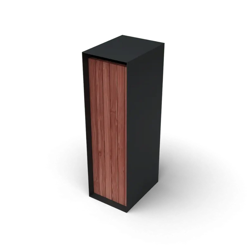 Standbriefkasten Peralta Stahl farbig, mit Holzverkleidung