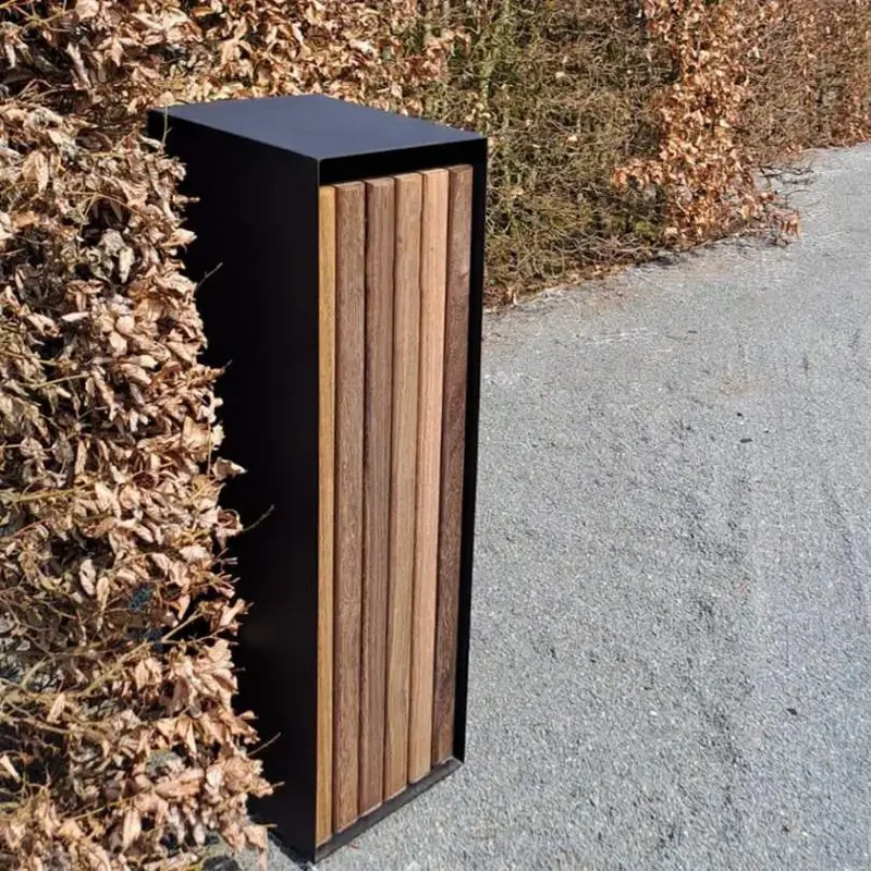 Standbriefkasten Peralta Stahl farbig, mit Holzverkleidung