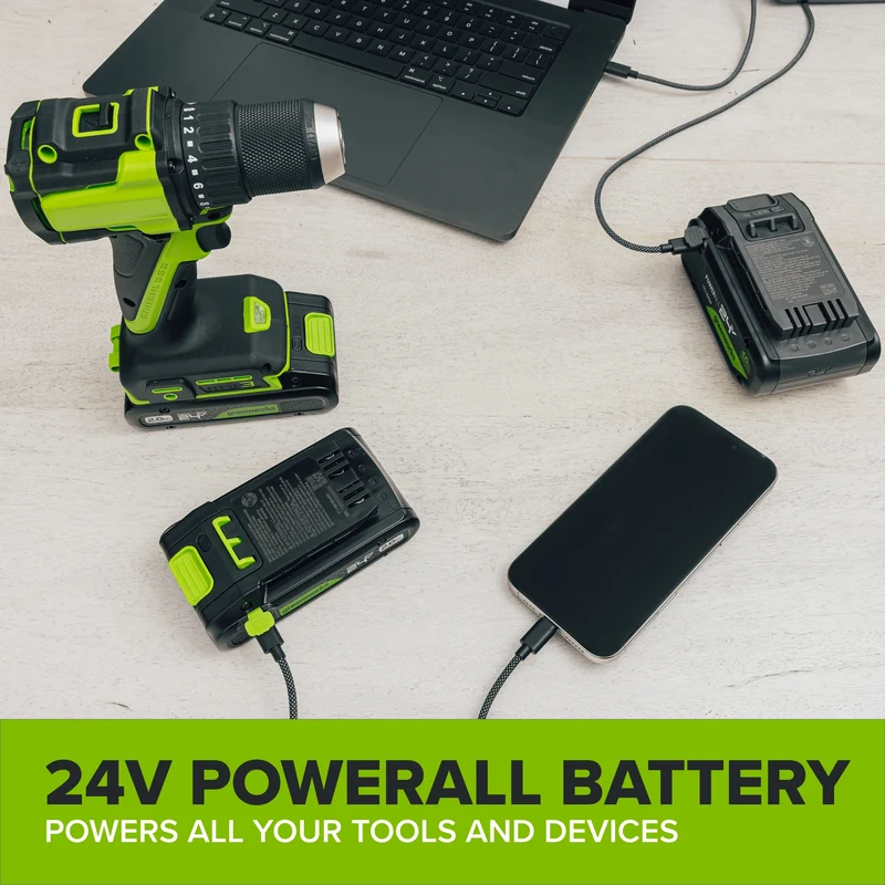 24V PowerAll Charger Set with 140W USB-C Charger Block and (2) 3.3' 100W USB-C Cables