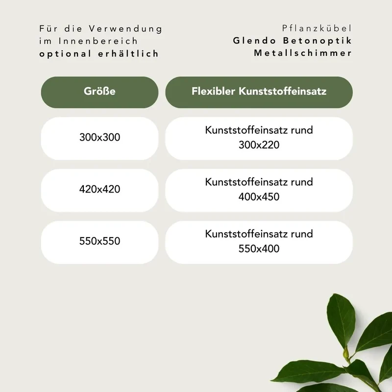 Pflanzkübel Glendo Betonoptik Metallschimmer