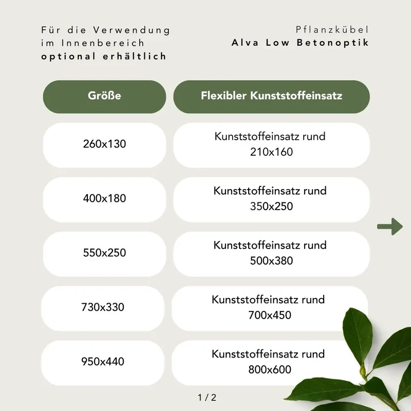 Pflanzkübel Alva Low Betonoptik
