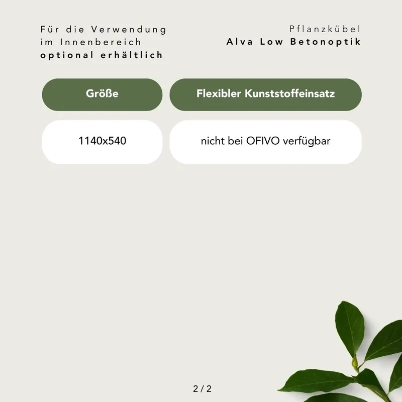 Pflanzkübel Alva Low Betonoptik
