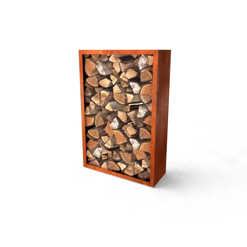 Holzlager Faria Cortenstahl