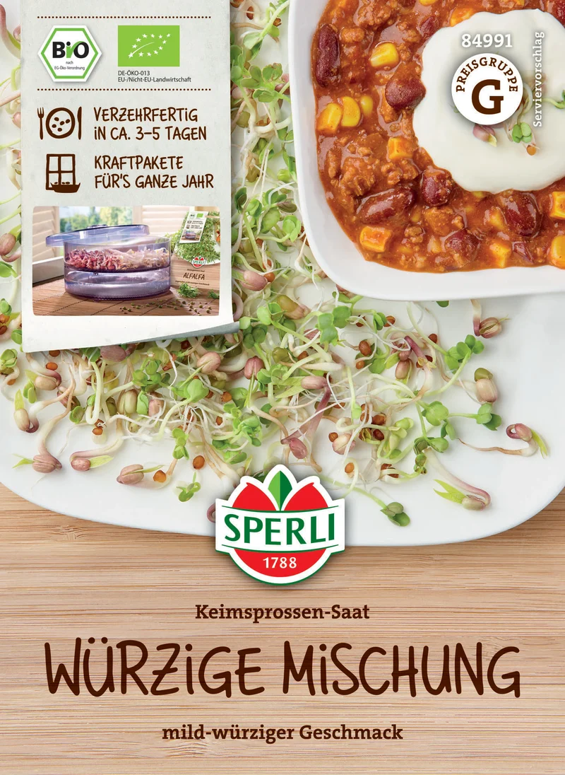 BIO Keimsprossen-Saat Würzige Mischung