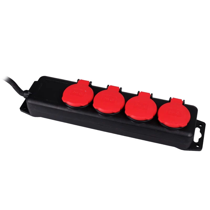 2-tlg. 4-fach Outdoorsteckdosenleiste