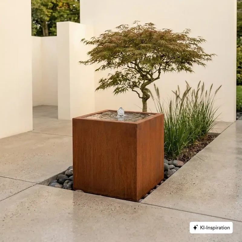 Wassertisch Ventura Cortenstahl, quadratisch