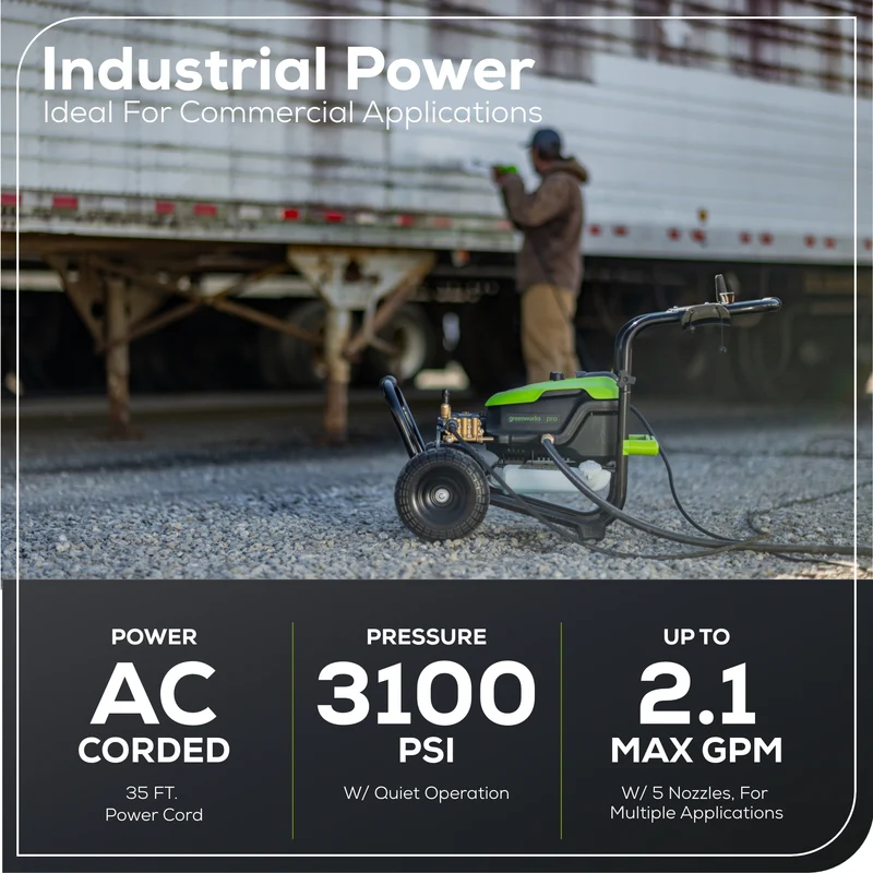 3100 PSI 2.1 GPM Cold Water Electric Pressure Washer