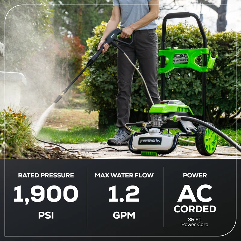 OPEN BOX 1900 PSI 1.2 GPM Cold Water Electric Pressure Washer