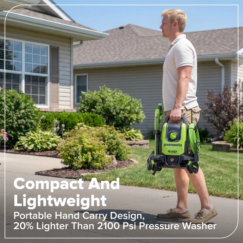 2400-PSI Brushless 1.2 GPM Four-Weel Electric Pressure Washer