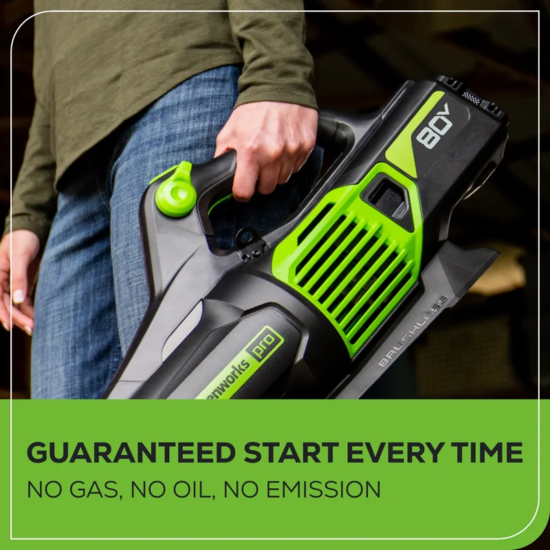 RENEWED 80V 730 CFM Cordless Battery Leaf Blower: 2.5 Ah Battery and Rapid Charger