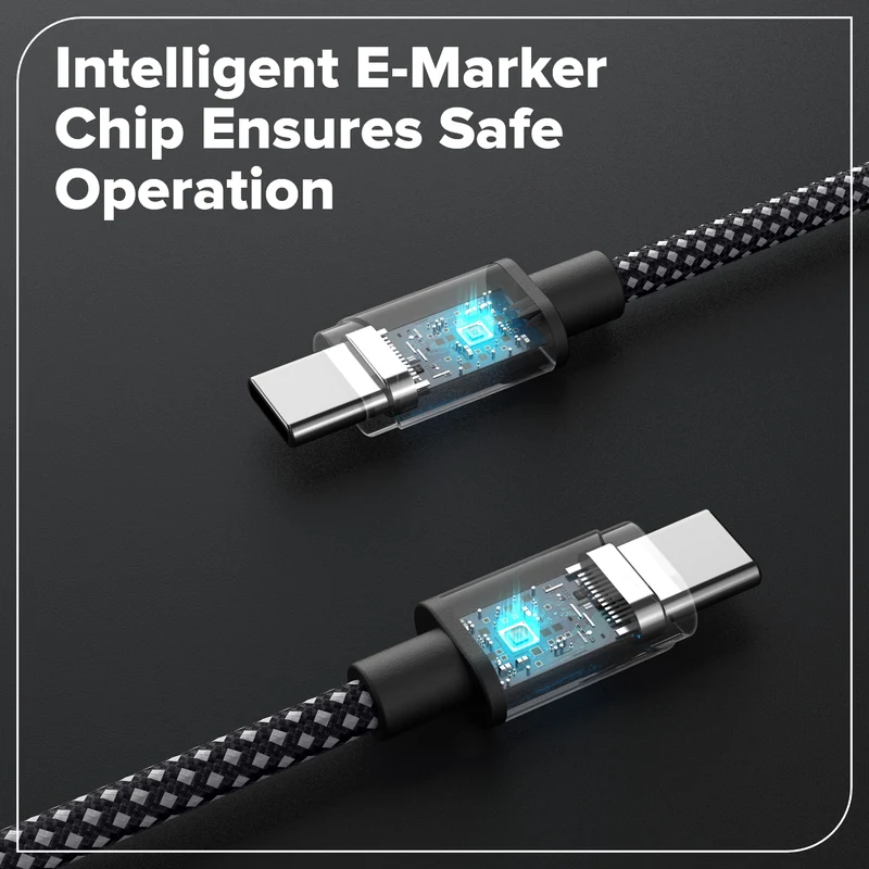 6FT 100W Fast Charging Cord, Bi-Directional USB-C