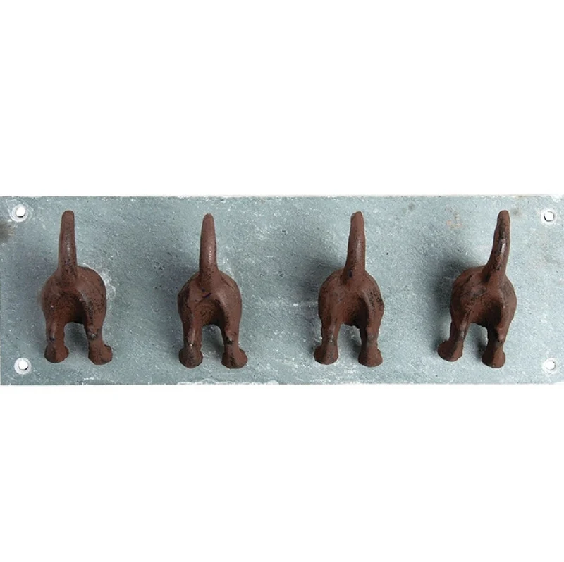 4er Haken Hundeschwänze (Kleiderhaken)