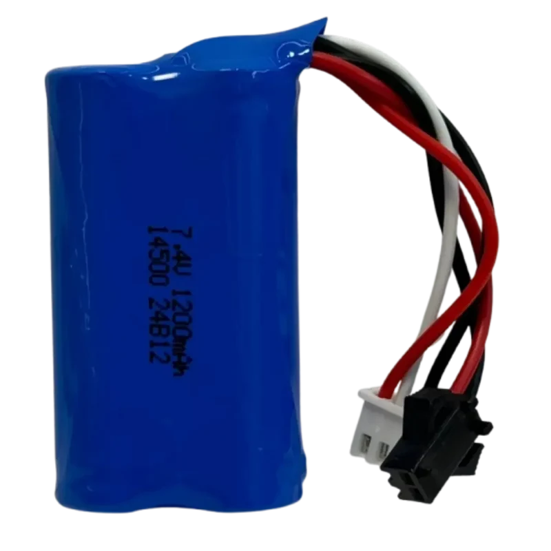 Accumulateur rechargeable 7,4V 1200mAh 2x14500 AA avec connecteurs SM/2P