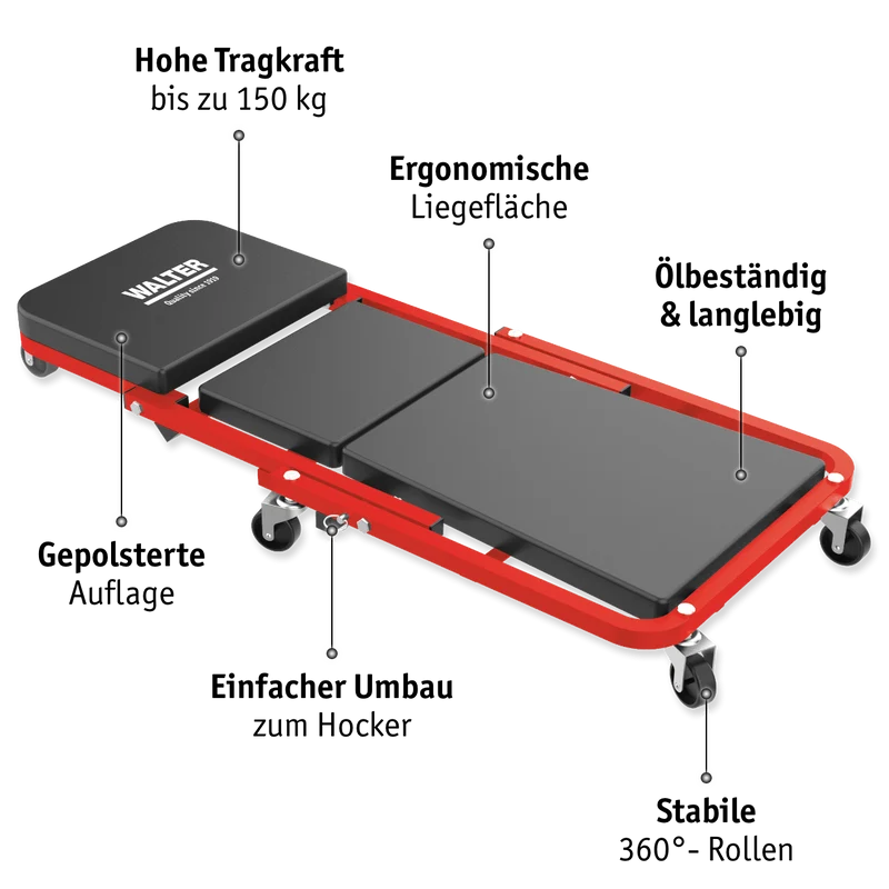 Montage Rollbrett und Werkstatthocker 2-in-1