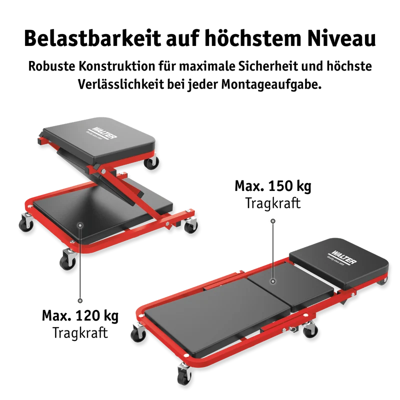 Montage Rollbrett und Werkstatthocker 2-in-1