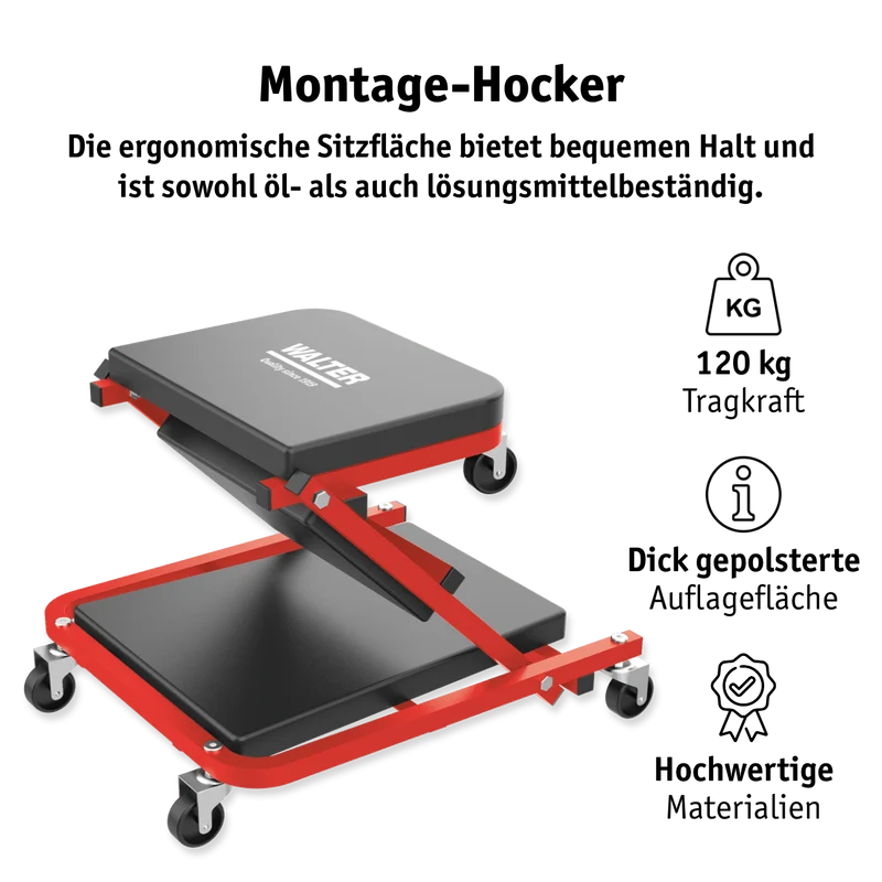 Montage Rollbrett und Werkstatthocker 2-in-1