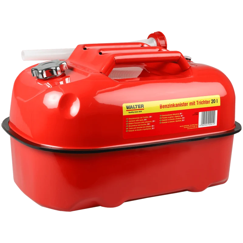 Horizontaler Benzinkanister mit Trichter Set 20 L 2-tlg.
