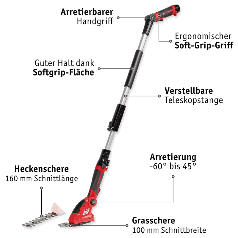 Li-Ion Akku-Heckenschere/Grasschere 12 V